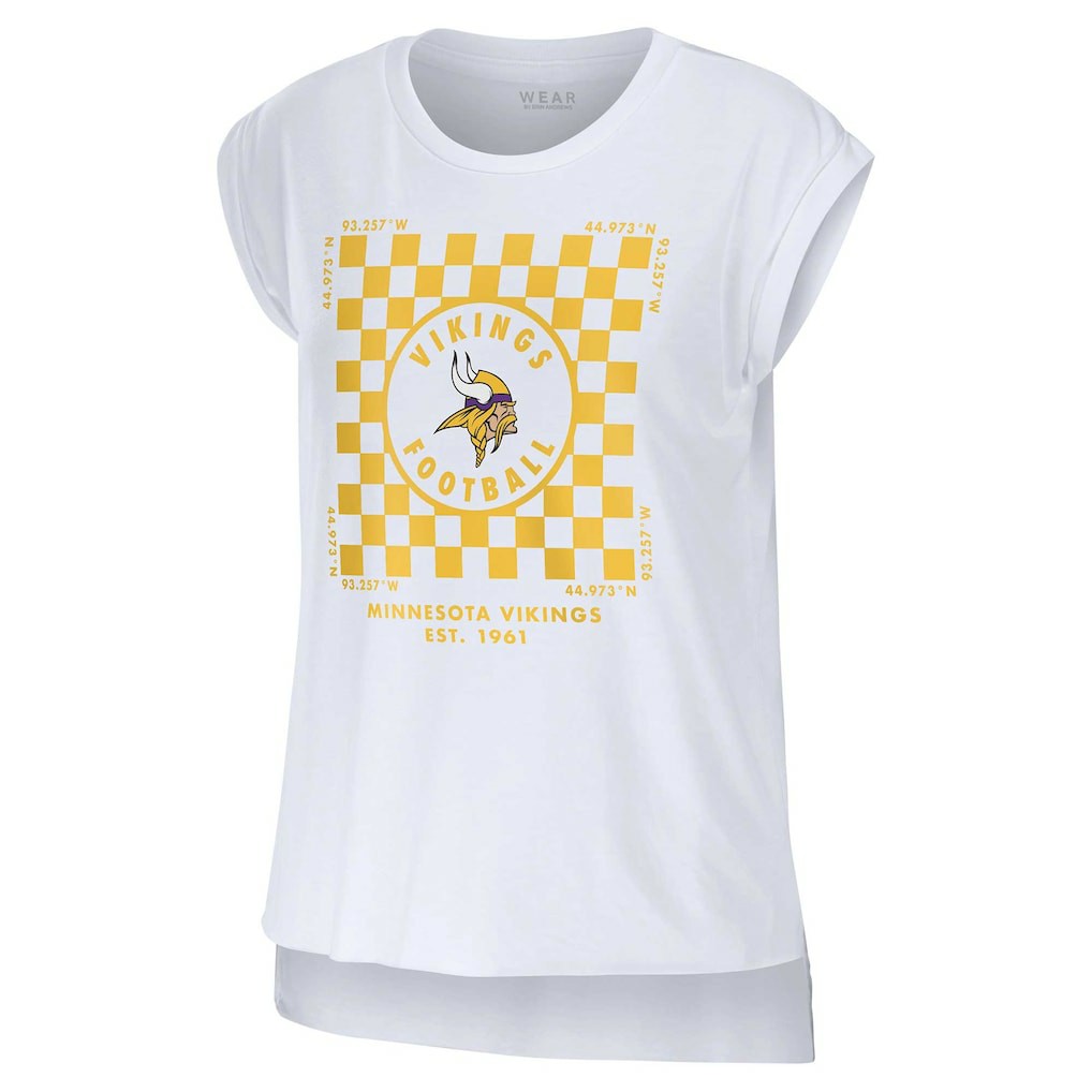 NFL Minnesota Vikings WEAR by Erin Andrews Women's Checker Muscle Tank Top