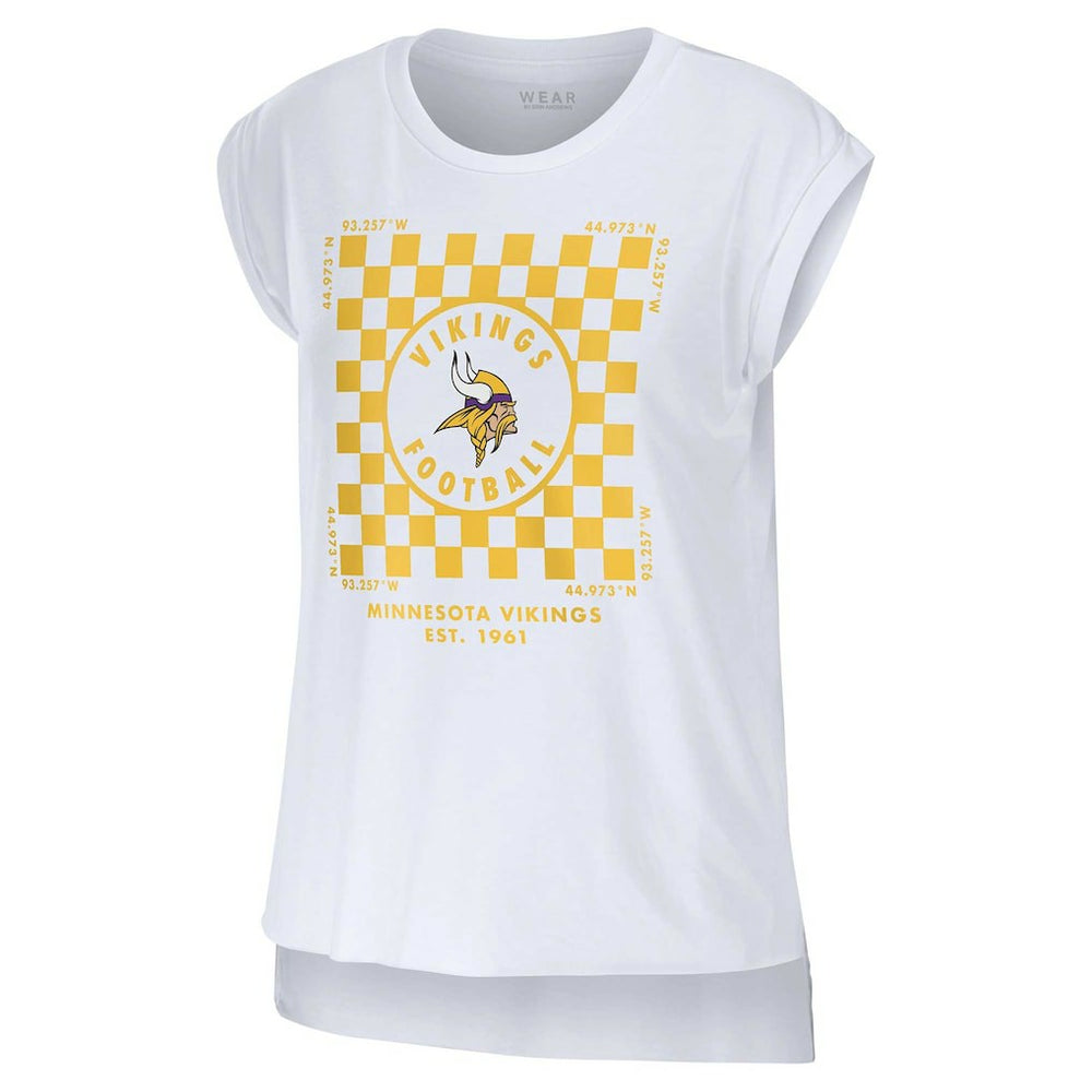 NFL Minnesota Vikings WEAR by Erin Andrews Women's Checker Muscle Tank Top