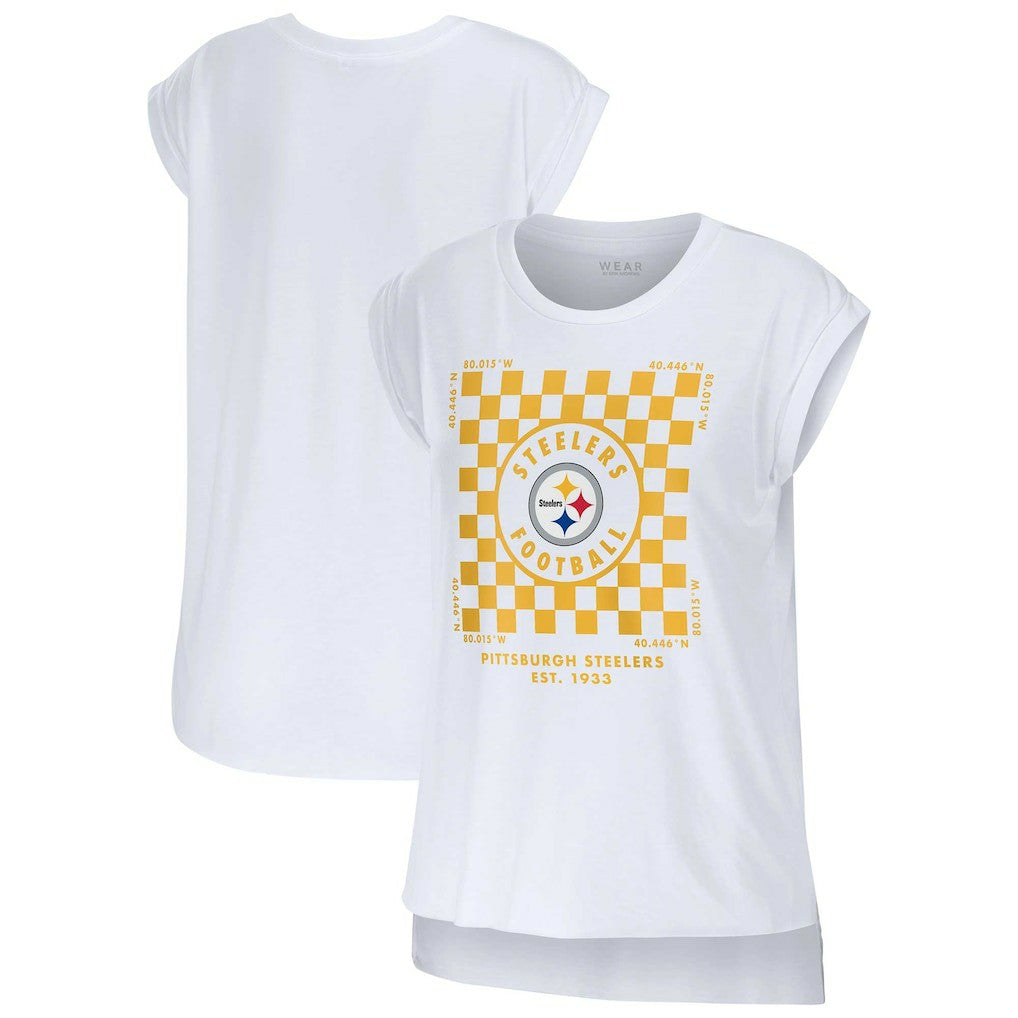 NFL Pittsburgh Steelers WEAR by Erin Andrews Women's Checker Muscle Tank Top
