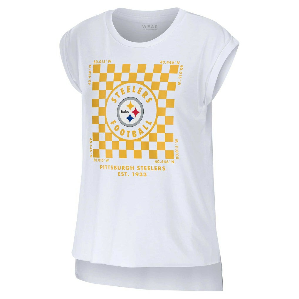 NFL Pittsburgh Steelers WEAR by Erin Andrews Women's Checker Muscle Tank Top