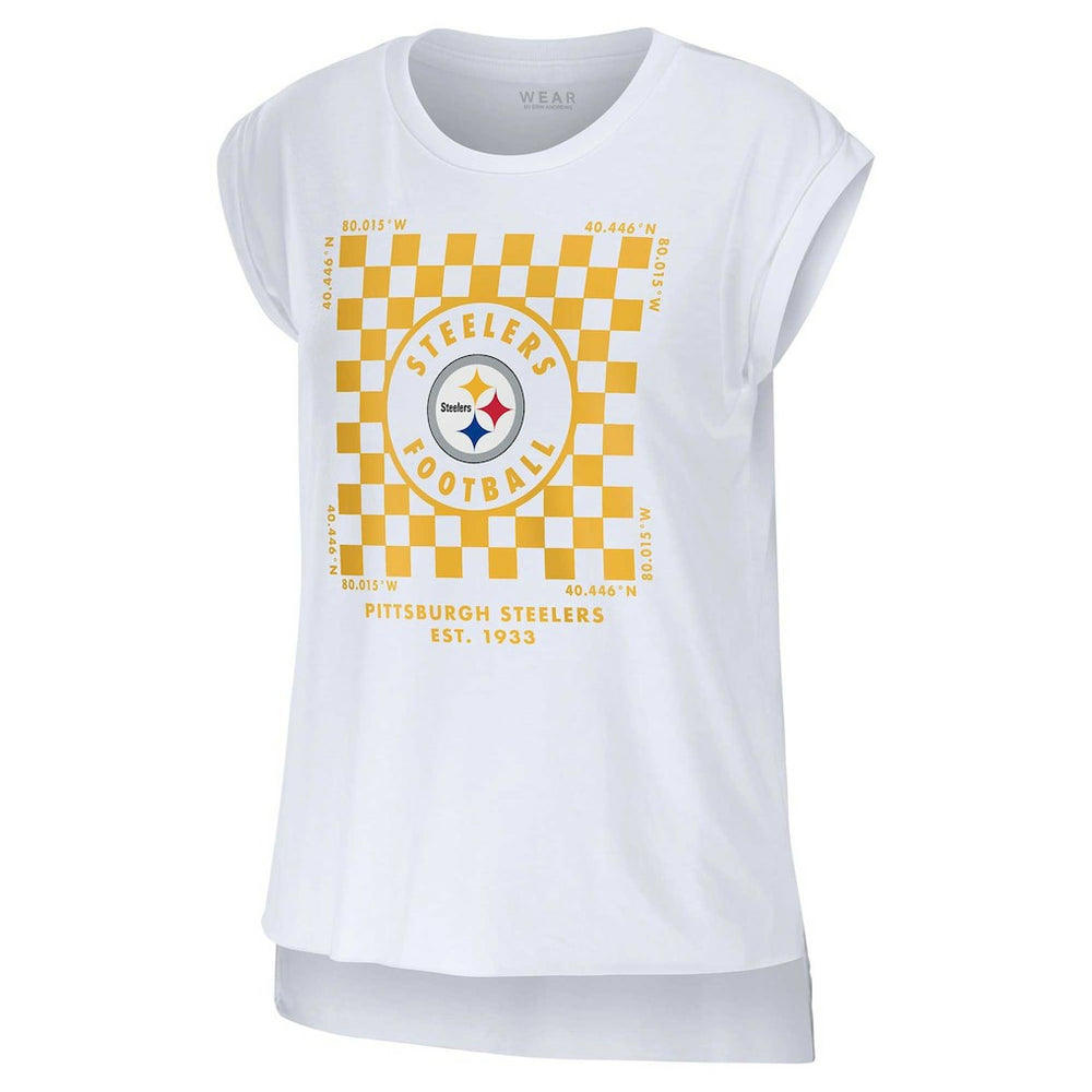 NFL Pittsburgh Steelers WEAR by Erin Andrews Women's Checker Muscle Tank Top
