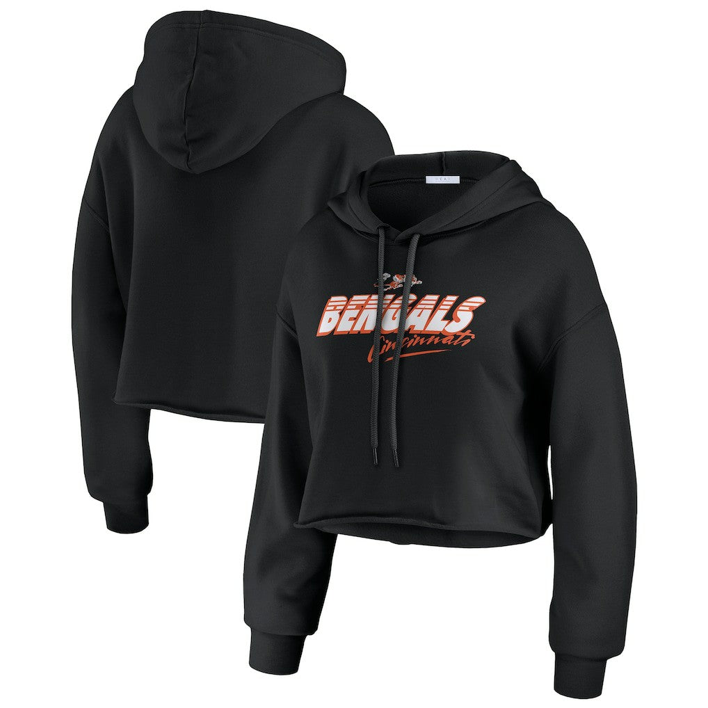 NFL Cincinnati Bengals WEAR by Erin Andrews Women's Prime Cropped Pullover Hoodie