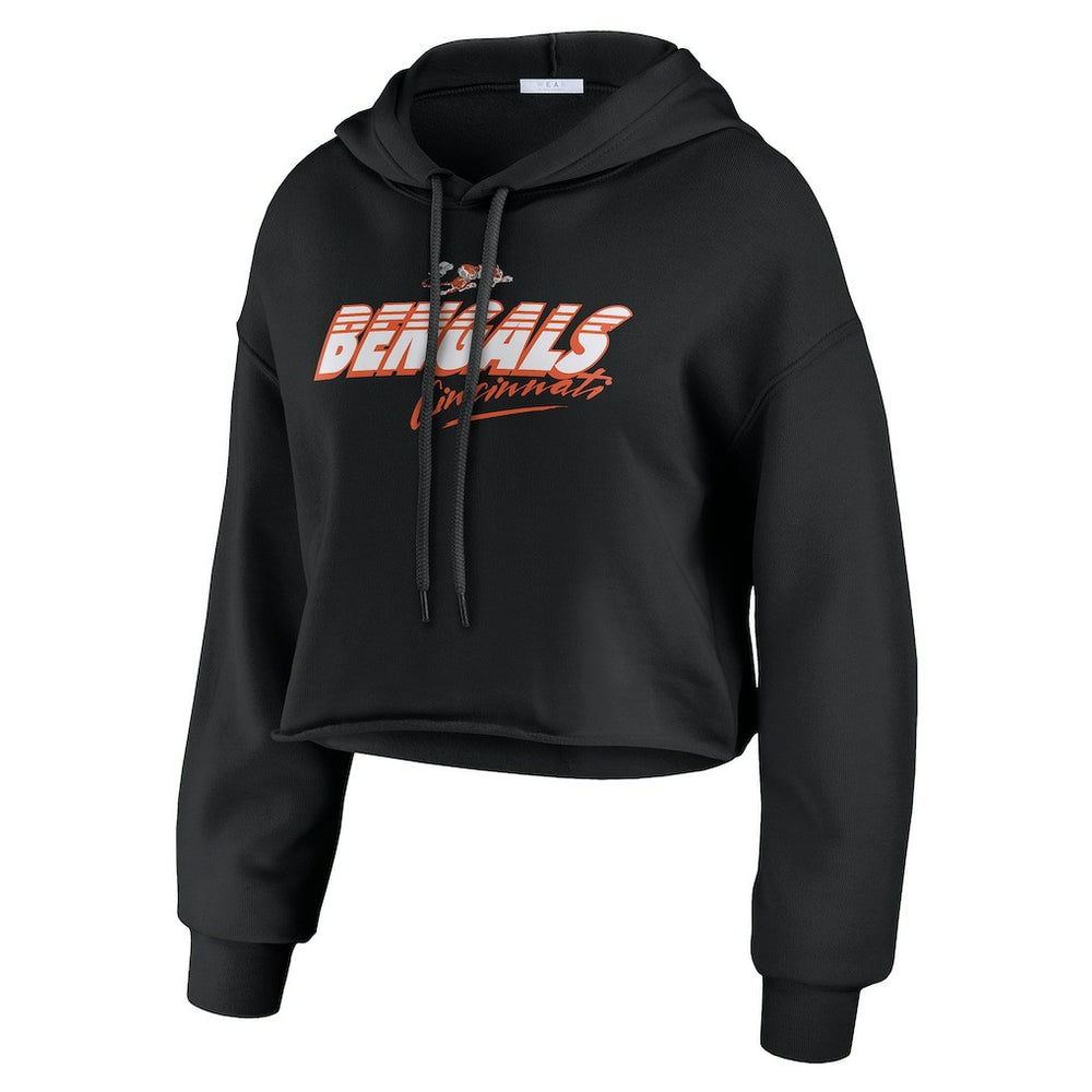 NFL Cincinnati Bengals WEAR by Erin Andrews Women's Prime Cropped Pullover Hoodie