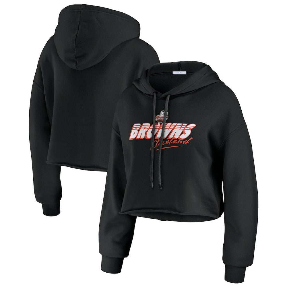 NFL Cleveland Browns WEAR by Erin Andrews Women's Prime Cropped Pullover Hoodie