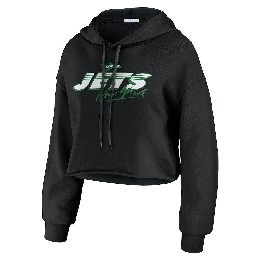 NFL New York Jets WEAR by Erin Andrews Women's Prime Cropped Pullover Hoodie