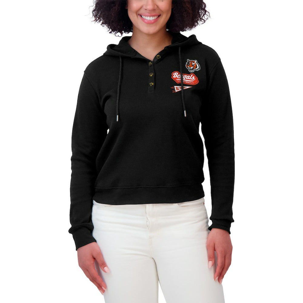NFL Cincinnati Bengals WEAR by Erin Andrews Women's Waffle-Knit Pullover Hoodie