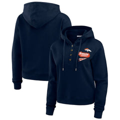 NFL Denver Broncos WEAR by Erin Andrews Women's Waffle-Knit Pullover Hoodie
