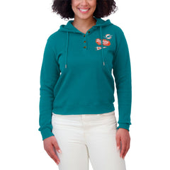 NFL Miami Dolphins WEAR by Erin Andrews Women's Waffle-Knit Pullover Hoodie