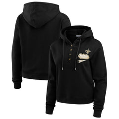 NFL New Orleans Saints WEAR by Erin Andrews Women's Waffle-Knit Pullover Hoodie