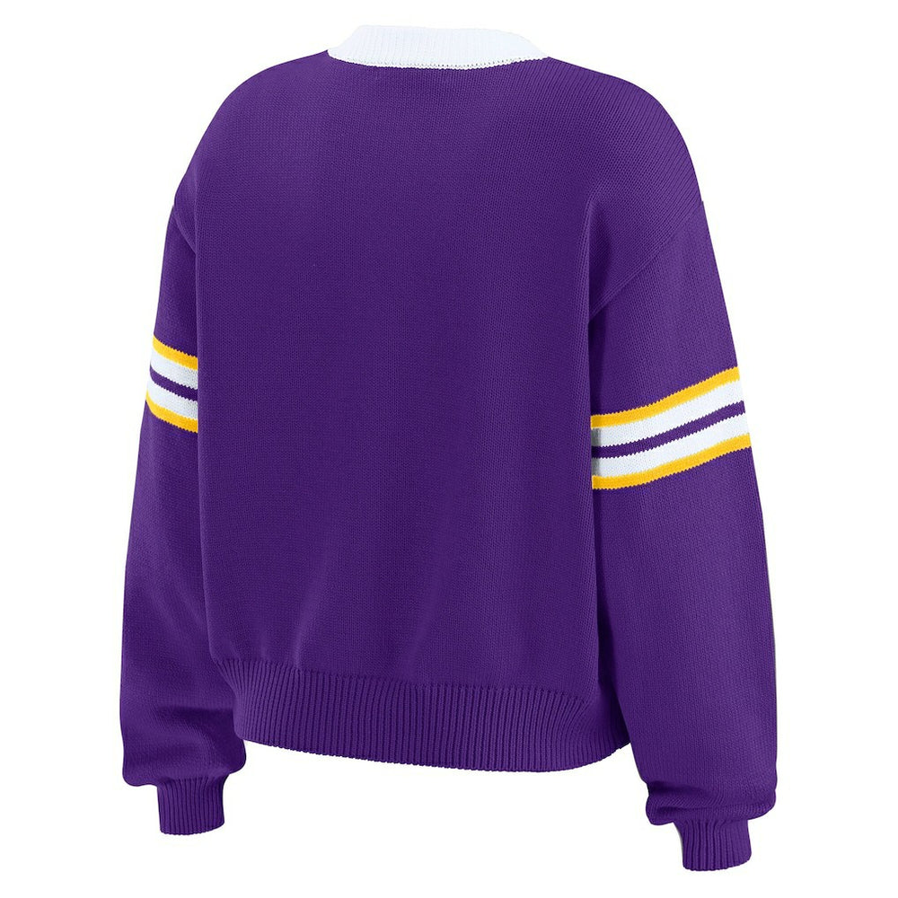 NFL Minnesota Vikings WEAR by Erin Andrews Women's Lace-Up Sweater