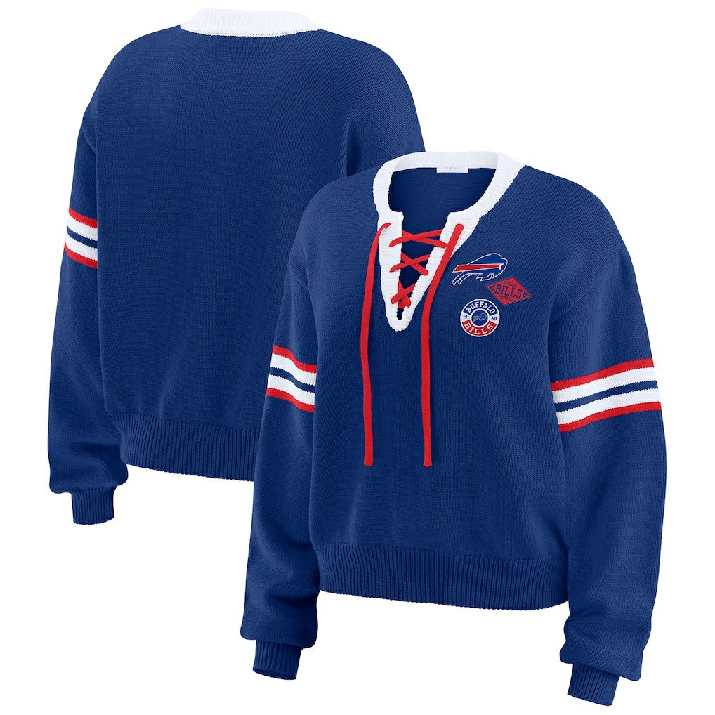 NFL Buffalo Bills WEAR by Erin Andrews Women's Lace-Up Sweater
