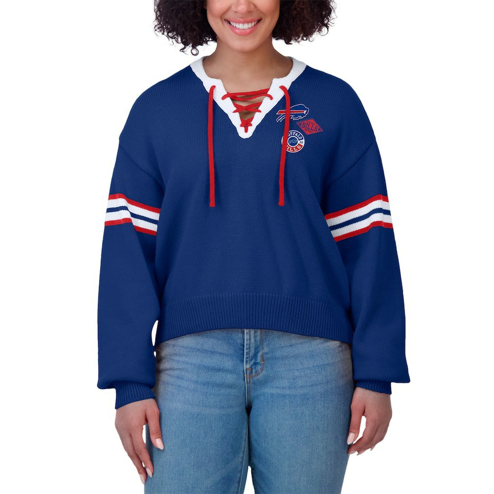 NFL Buffalo Bills WEAR by Erin Andrews Women's Lace-Up Sweater