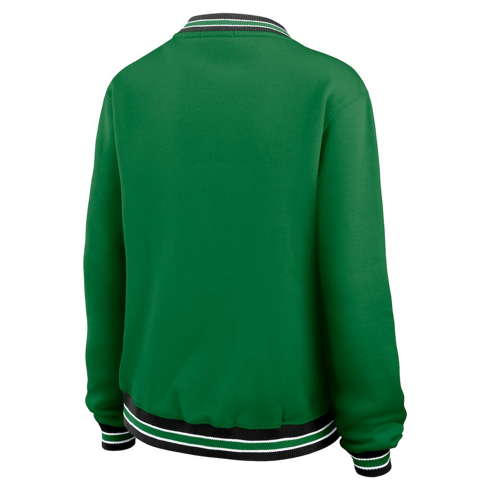 NFL New York Jets WEAR by Erin Andrews Women's Oversized Long Sleeve V-Neck Sweatshirt