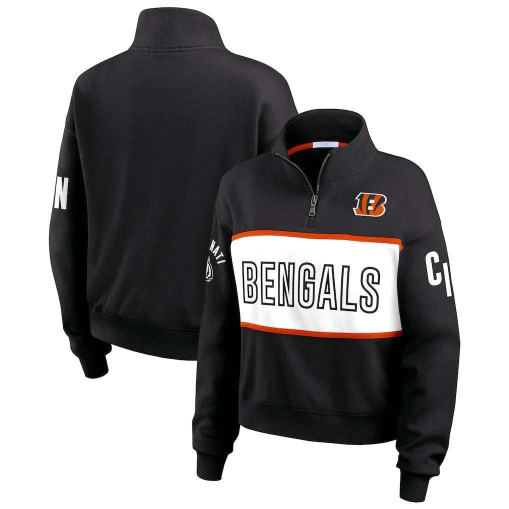 NFL Cincinnati Bengals WEAR by Erin Andrews Women's Quarter-Zip Jacket