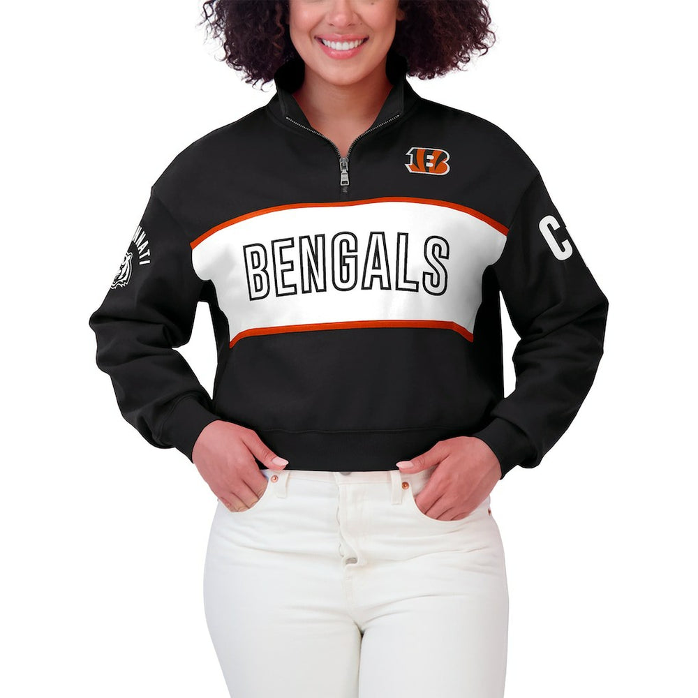NFL Cincinnati Bengals WEAR by Erin Andrews Women's Quarter-Zip Jacket
