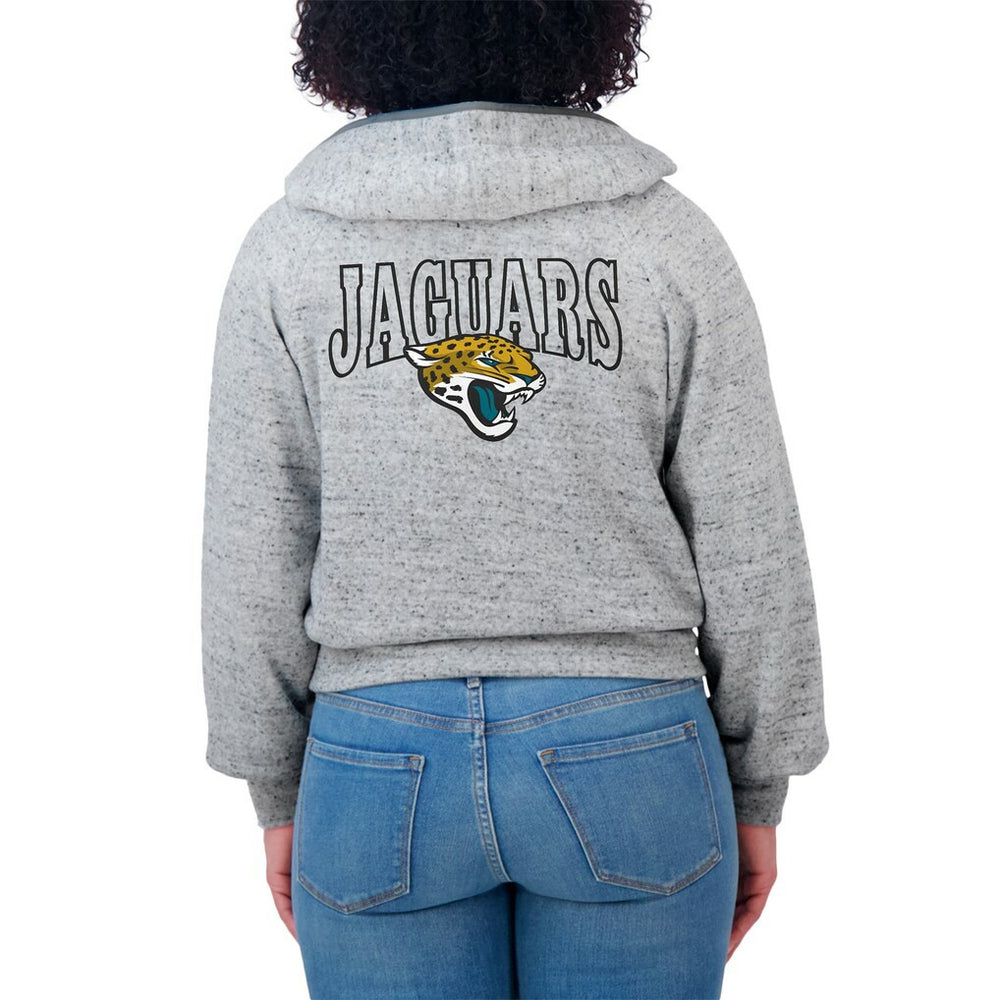 NFL Jacksonville Jaguars WEAR by Erin Andrews Women's Speckled Fleece Cropped Full-Zip Hoodie
