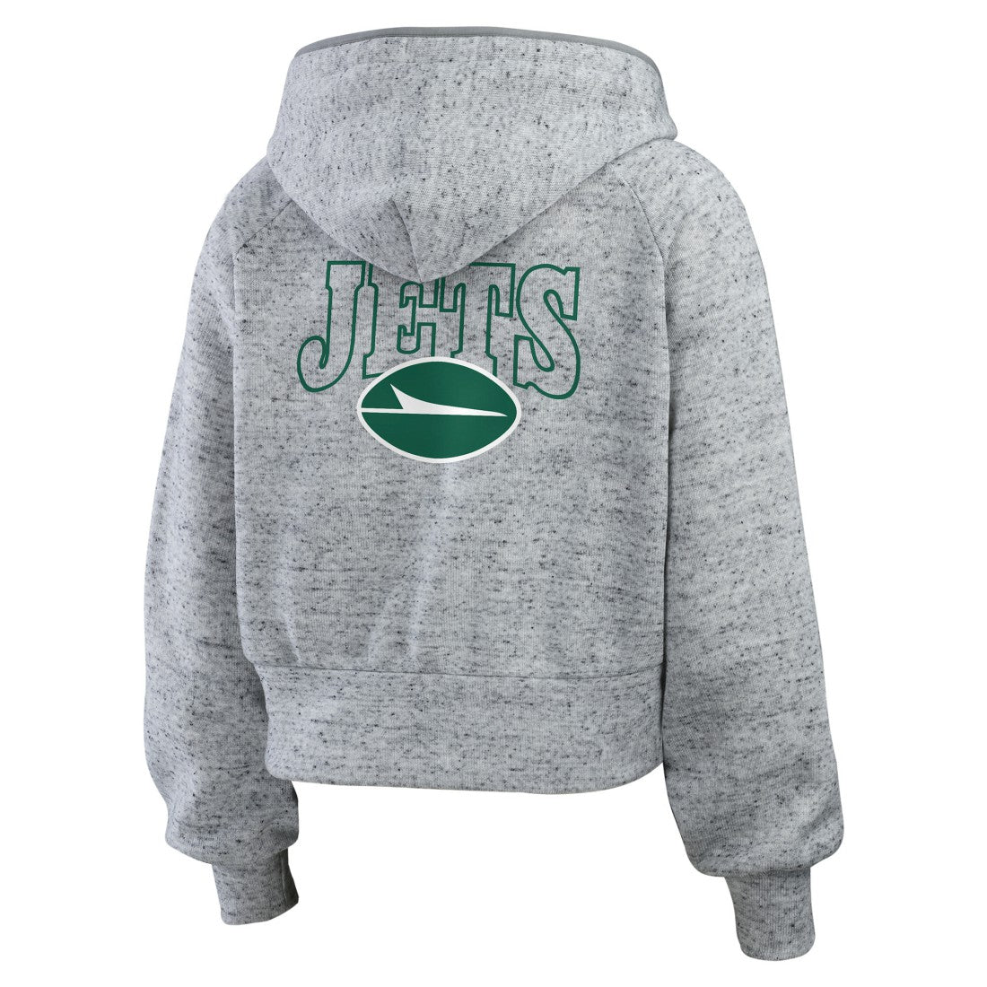 NFL New York Jets WEAR by Erin Andrews Women's Speckled Fleece Cropped Full-Zip Hoodie