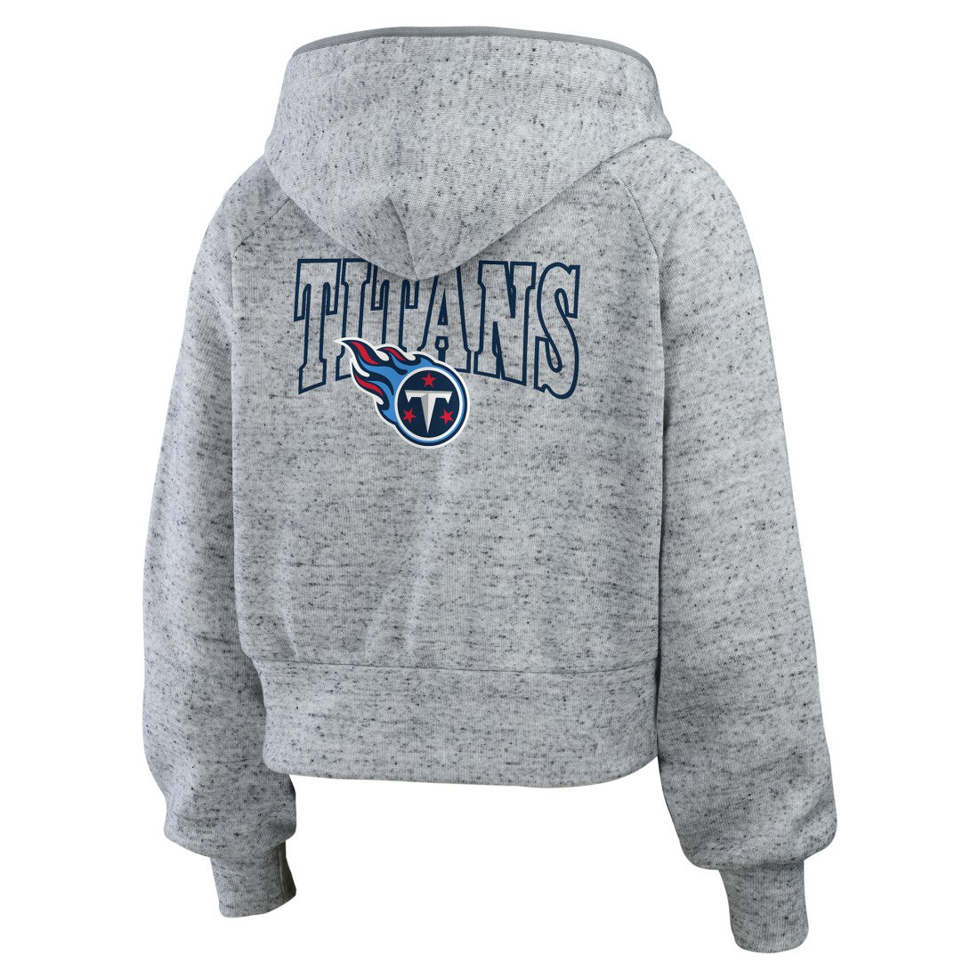 NFL Tennessee Titans WEAR by Erin Andrews Women's Speckled Fleece Cropped Full-Zip Hoodie