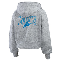 NFL Detroit Lions WEAR by Erin Andrews Women's Speckled Fleece Cropped Full-Zip Hoodie