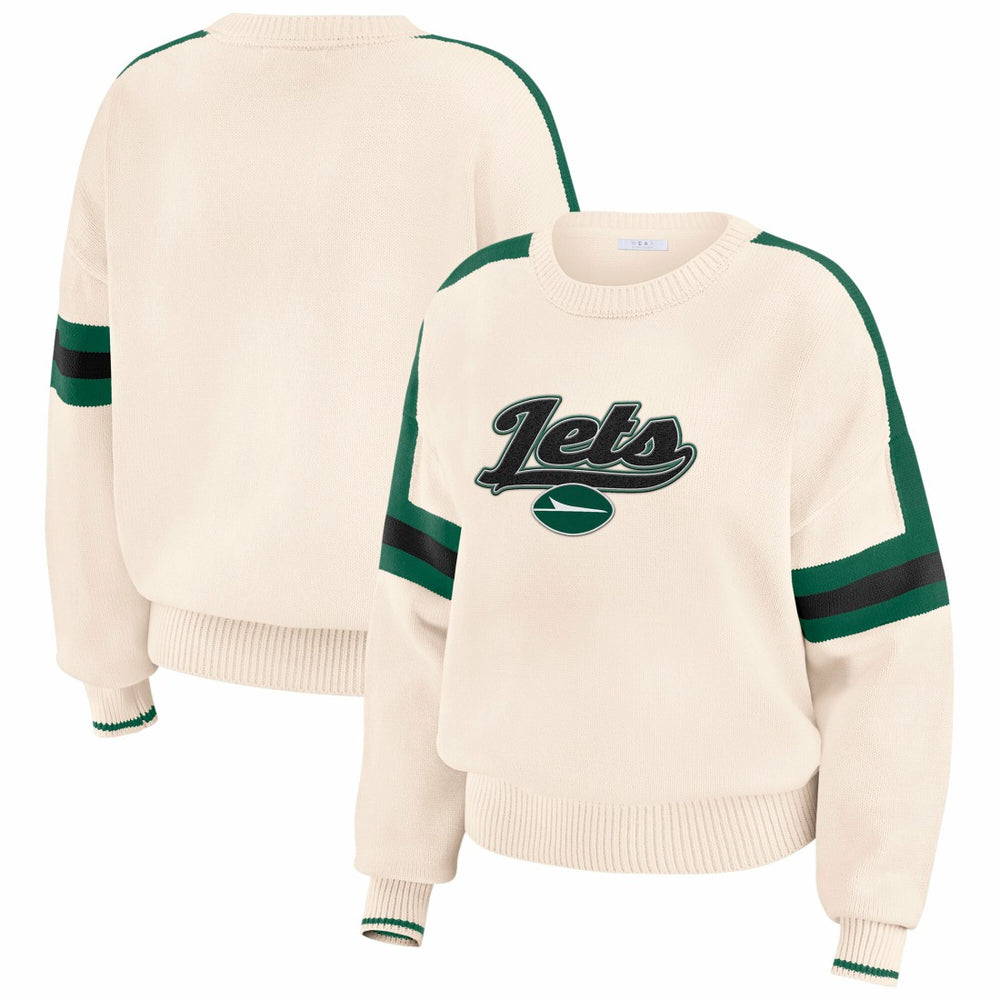 NFL New York Jets WEAR by Erin Andrews Women's Stripe Pullover Sweater