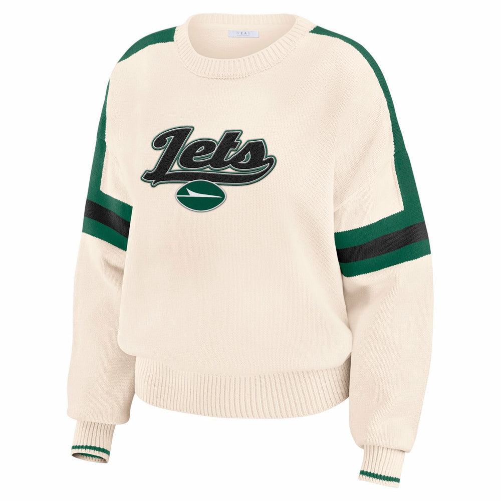 NFL New York Jets WEAR by Erin Andrews Women's Stripe Pullover Sweater
