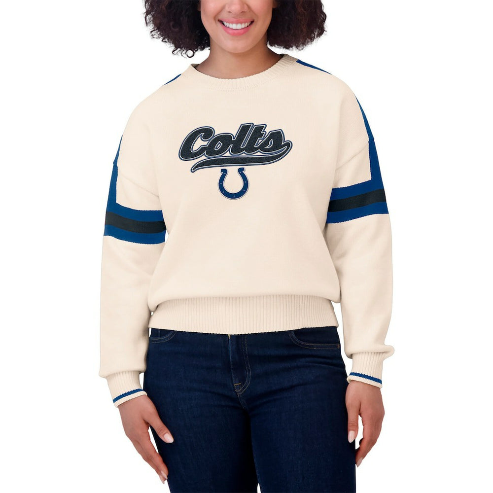 NFL Indianapolis Colts WEAR by Erin Andrews Women's Stripe Pullover Sweater