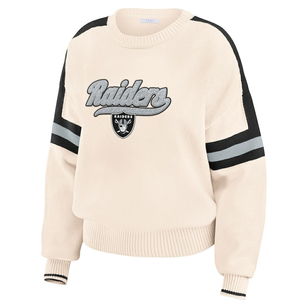 NFL Las Vegas Raiders WEAR by Erin Andrews Women's Stripe Pullover Sweater