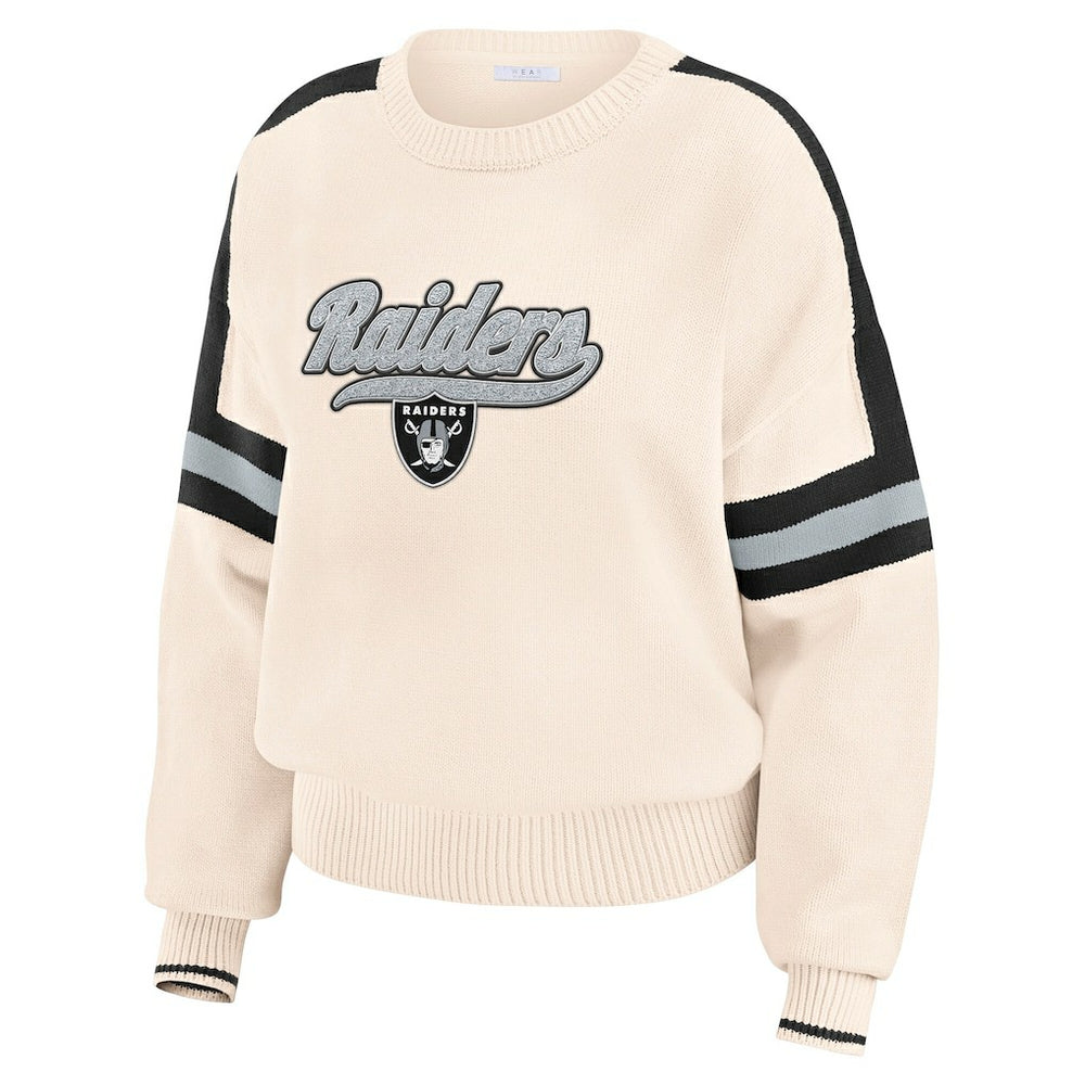 NFL Las Vegas Raiders WEAR by Erin Andrews Women's Stripe Pullover Sweater