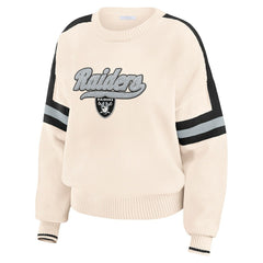 NFL Las Vegas Raiders WEAR by Erin Andrews Women's Stripe Pullover Sweater