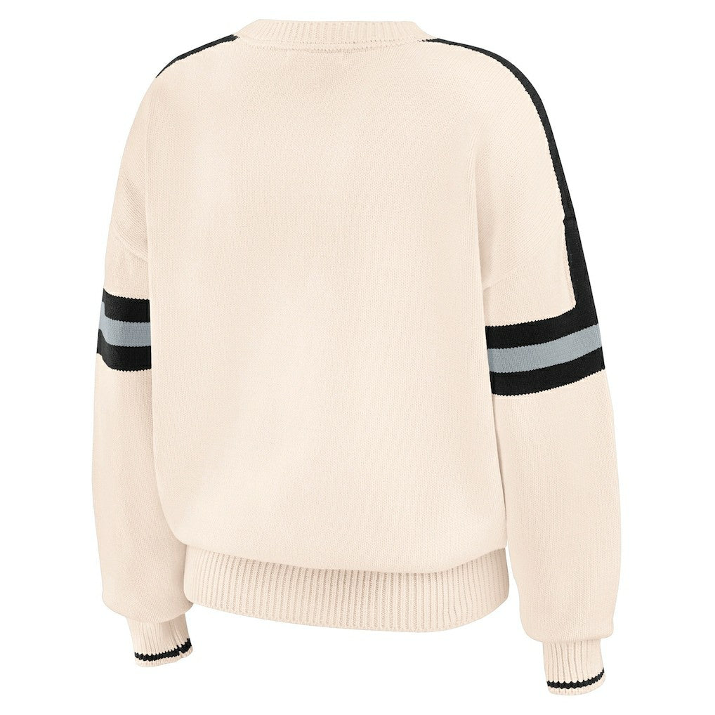 NFL Las Vegas Raiders WEAR by Erin Andrews Women's Stripe Pullover Sweater