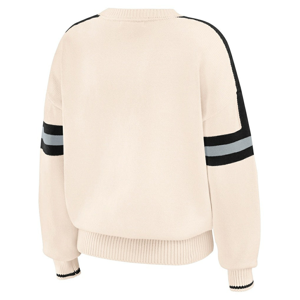 NFL Las Vegas Raiders WEAR by Erin Andrews Women's Stripe Pullover Sweater