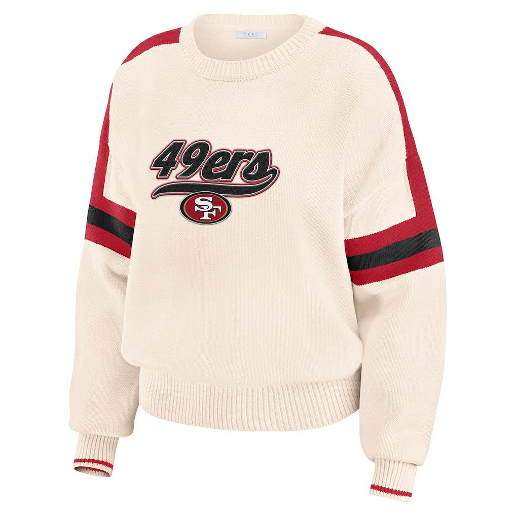 NFL San Francisco 49ers WEAR by Erin Andrews Women's Stripe Pullover Sweater