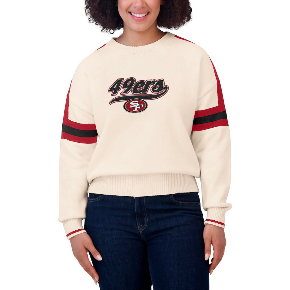 NFL San Francisco 49ers WEAR by Erin Andrews Women's Stripe Pullover Sweater