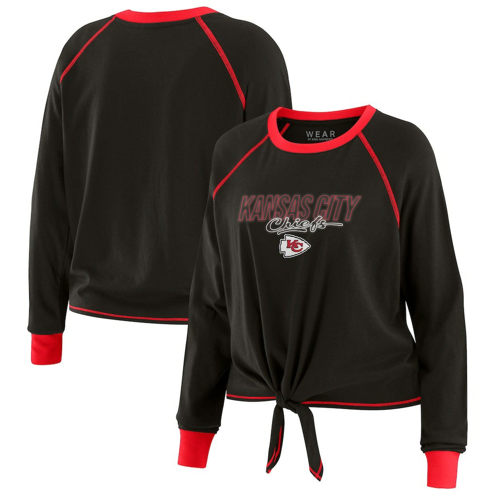 NFL Kansas City Chiefs WEAR by Erin Andrews Women's Tie-Front Long Sleeve T-Shirt