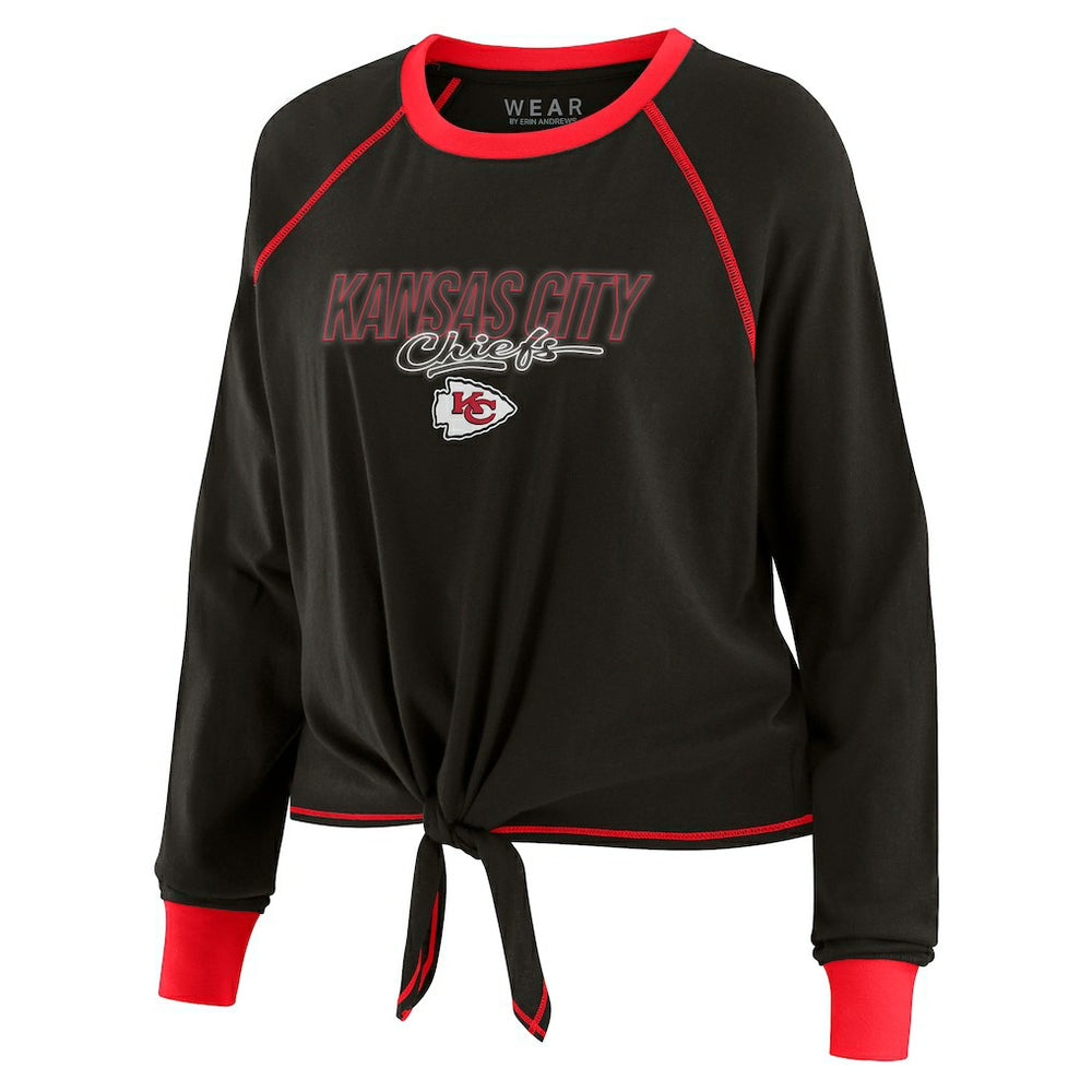 NFL Kansas City Chiefs WEAR by Erin Andrews Women's Tie-Front Long Sleeve T-Shirt