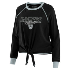 NFL Las Vegas Raiders WEAR by Erin Andrews Women's Tie-Front Long Sleeve T-Shirt