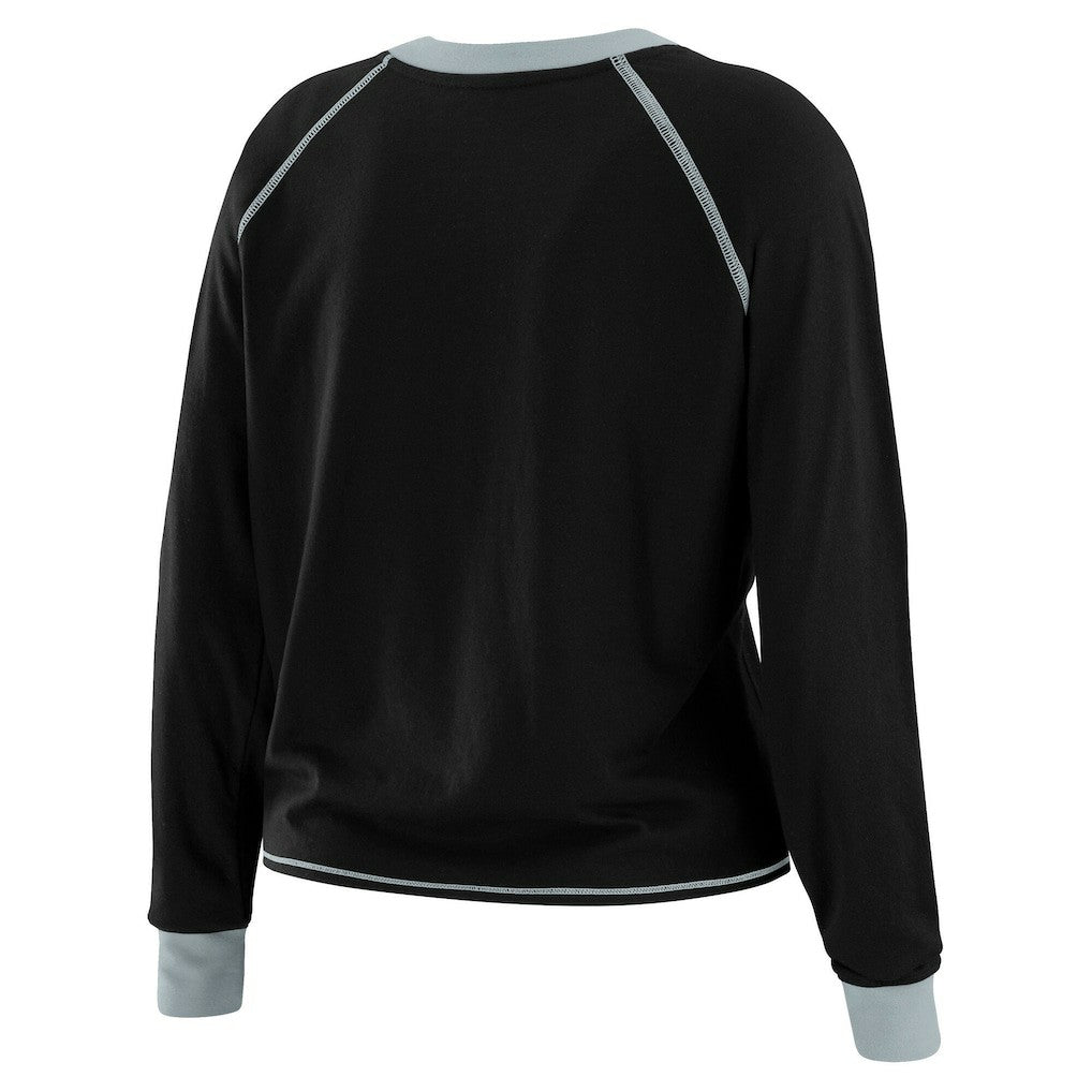 NFL Las Vegas Raiders WEAR by Erin Andrews Women's Tie-Front Long Sleeve T-Shirt