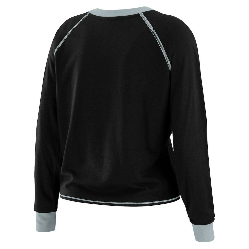 NFL Las Vegas Raiders WEAR by Erin Andrews Women's Tie-Front Long Sleeve T-Shirt