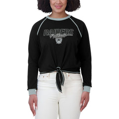 NFL Las Vegas Raiders WEAR by Erin Andrews Women's Tie-Front Long Sleeve T-Shirt