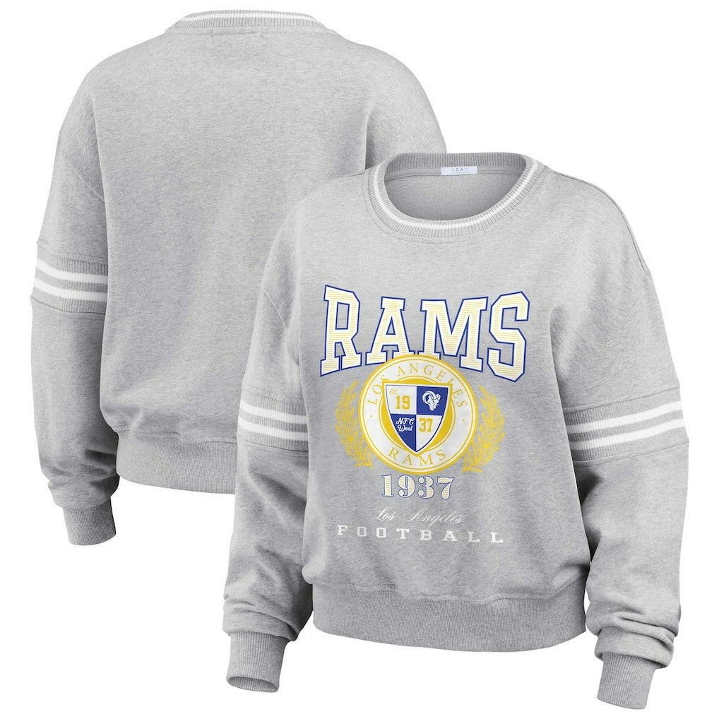 NFL Los Angeles Rams WEAR by Erin Andrews Women's Cropped Pullover Sweatshirt