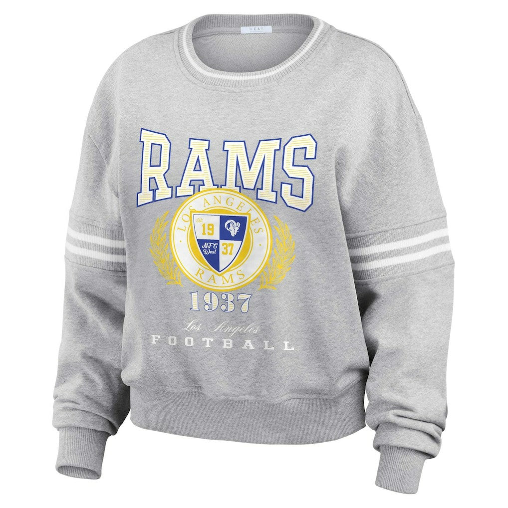 NFL Los Angeles Rams WEAR by Erin Andrews Women's Cropped Pullover Sweatshirt
