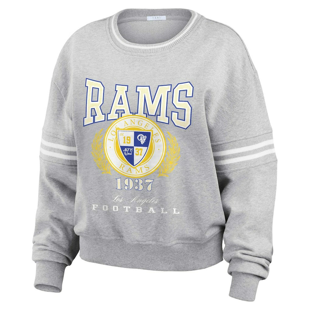 NFL Los Angeles Rams WEAR by Erin Andrews Women's Cropped Pullover Sweatshirt