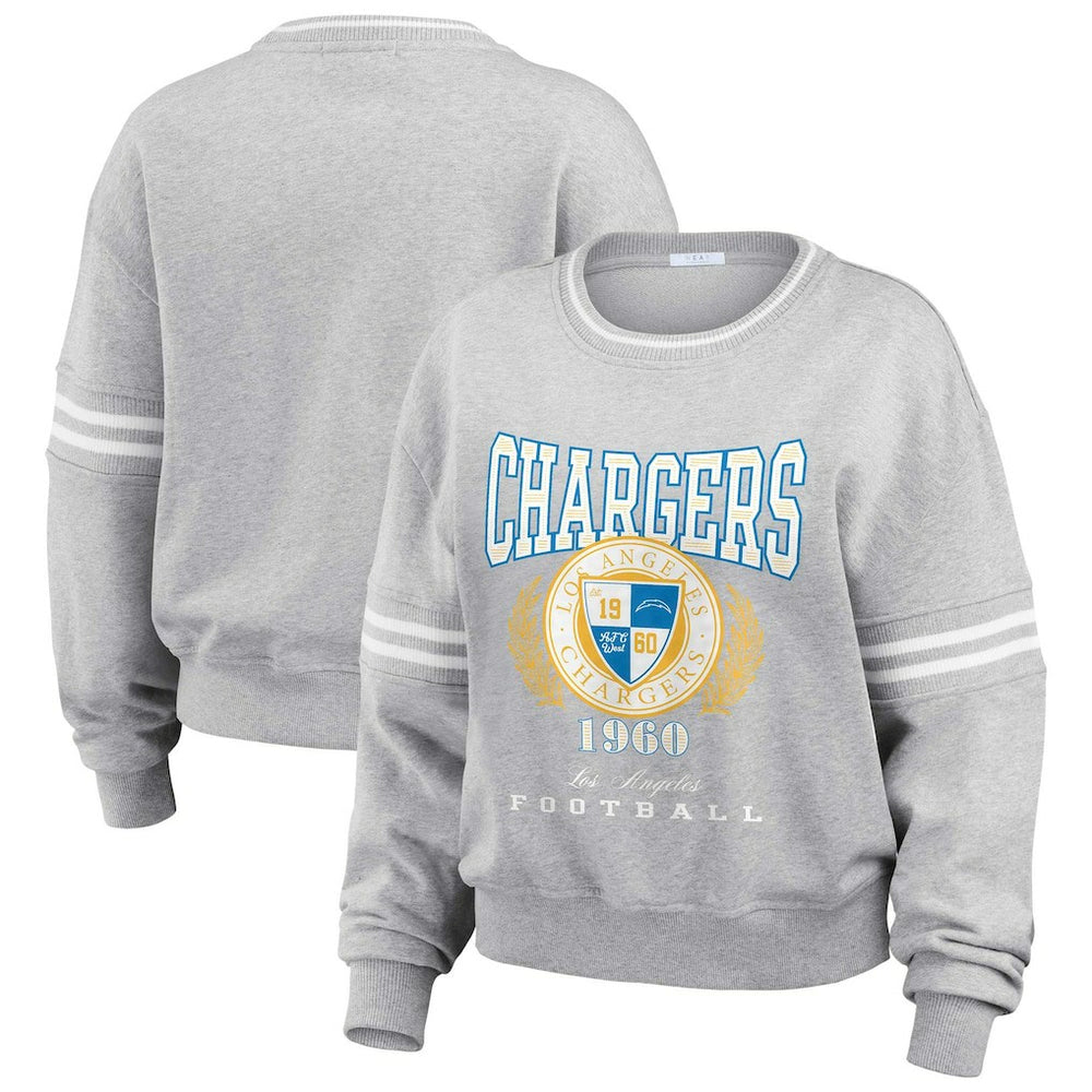 NFL Los Angeles Chargers WEAR by Erin Andrews Women's Cropped Pullover Sweatshirt