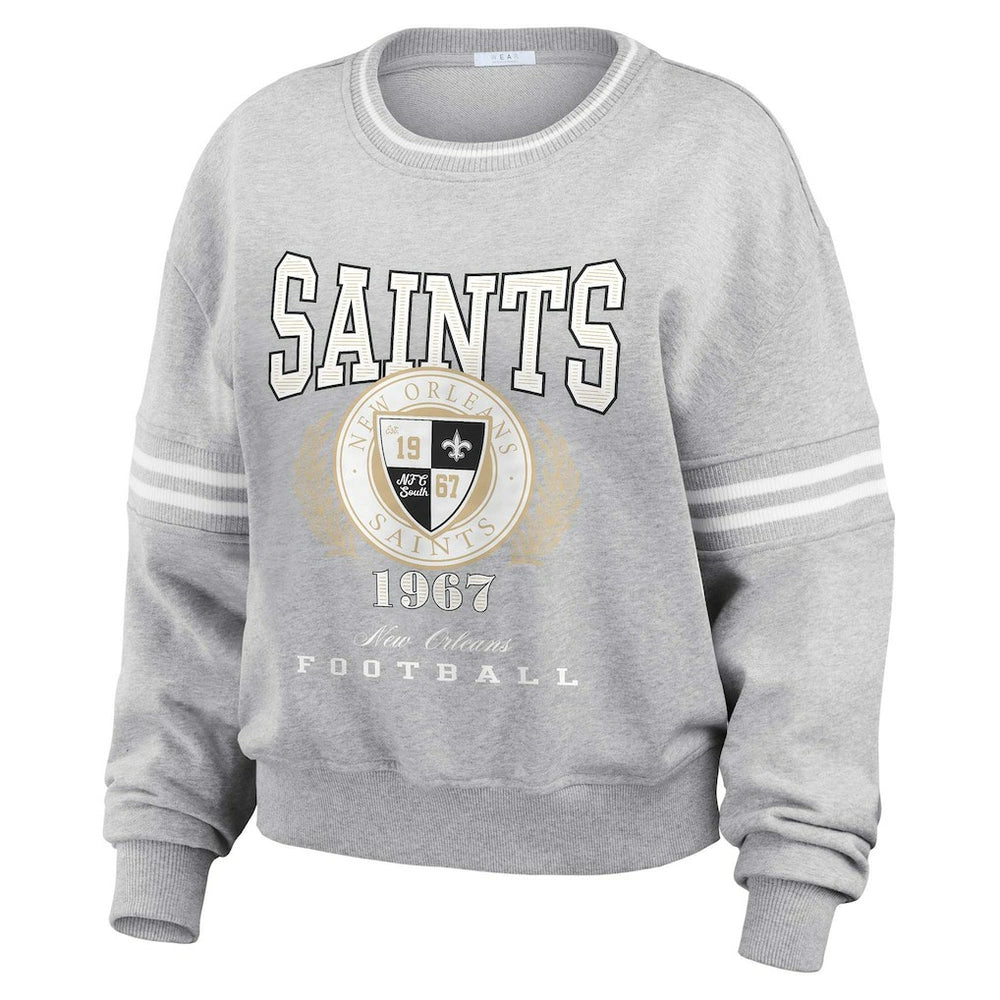 NFL New Orleans Saints WEAR by Erin Andrews Women's Cropped Pullover Sweatshirt