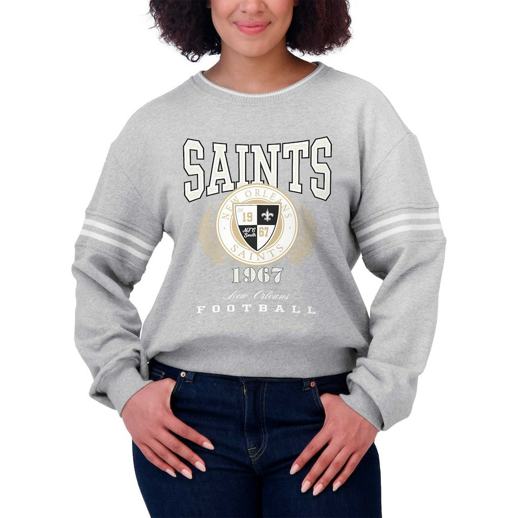 NFL New Orleans Saints WEAR by Erin Andrews Women's Cropped Pullover Sweatshirt