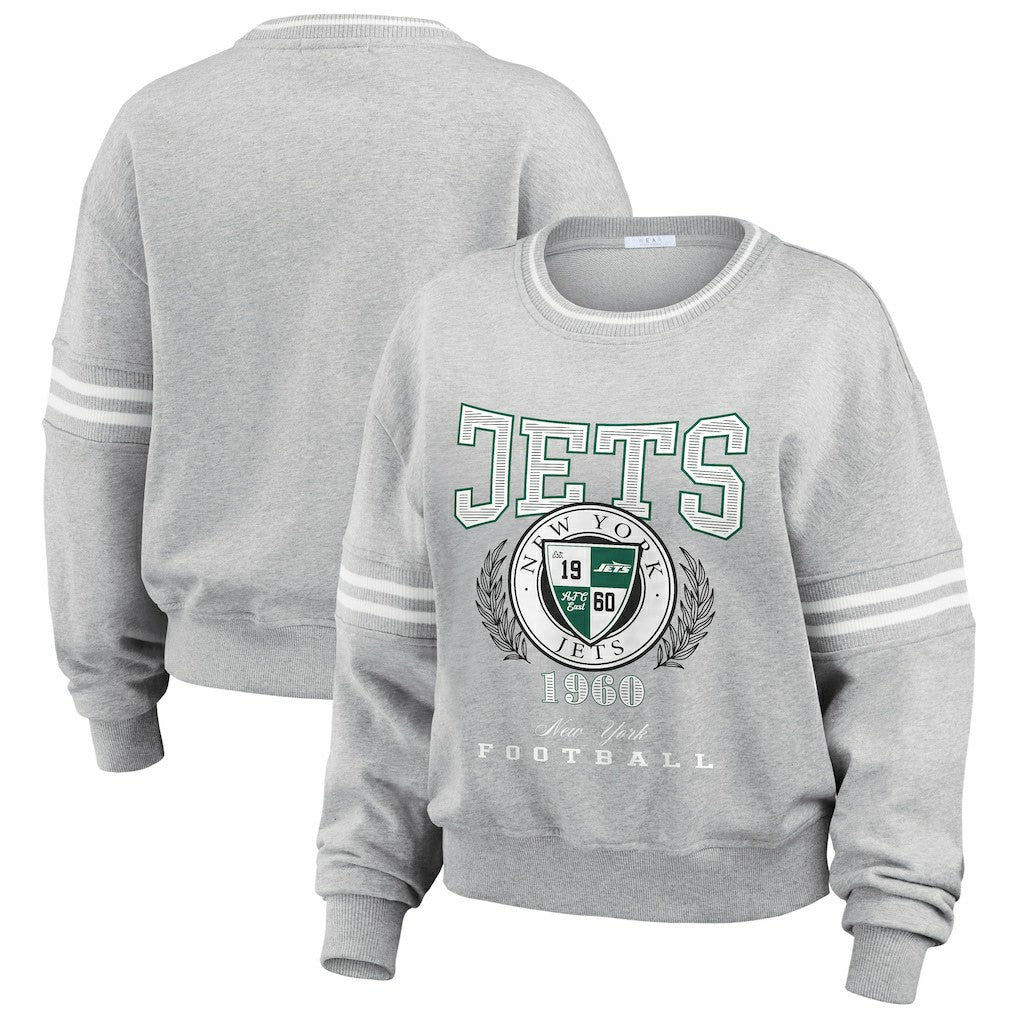 NFL New York Jets WEAR by Erin Andrews Women's Crest Cropped Pullover Sweatshirt