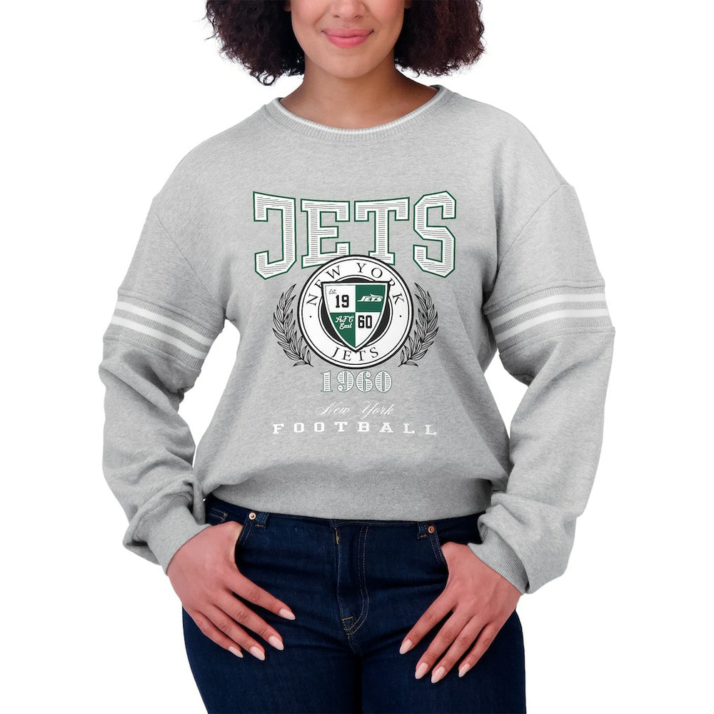 NFL New York Jets WEAR by Erin Andrews Women's Crest Cropped Pullover Sweatshirt