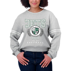 NFL New York Jets WEAR by Erin Andrews Women's Crest Cropped Pullover Sweatshirt