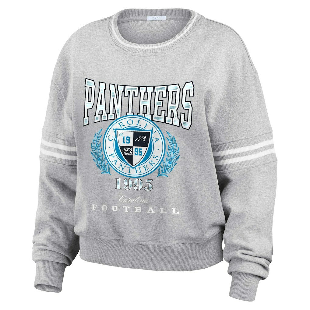 NFL Carolina Panthers WEAR by Erin Andrews Women's Cropped Pullover Sweatshirt
