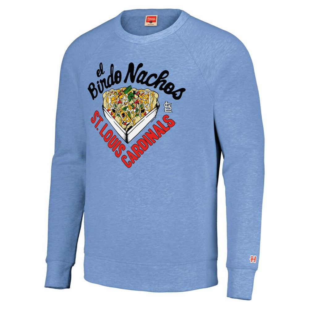St. Louis Cardinals MLB x Guy Fieri’s Flavortown Unisex Tri-Blend Pullover Sweatshirt - Light Blue